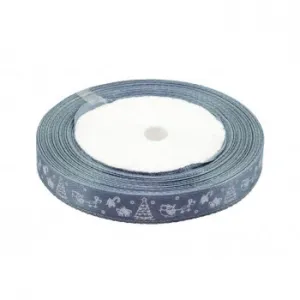 Wstążka satynowa Brewis Srebrna, 12mm x 22m